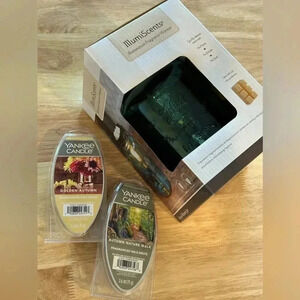 Aqua Mason Jar Wax Warmer with 2 packages of Yankee Candle wax melts